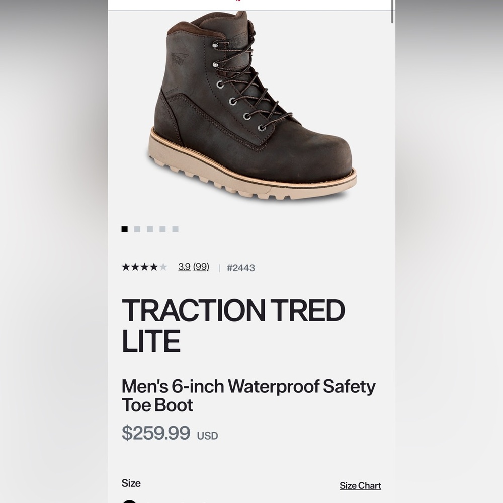 Red Wing #2443 Brown Safety Toe Work Boots - Picture 14 of 14